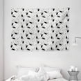 thumbnail image 1 of Bulldog Tapestry, Monochrome Doodle Portraits with Paw Traces Best Friend Animal Lover, Wall Hanging for Bedroom Living Room Dorm Decor, 80W X 60L Inches, Black White and Pale Grey, by Ambesonne, 1 of 2
