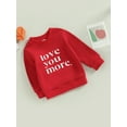 thumbnail image 3 of Toddler Baby Girl Boy Valentine's Day Outfit Crewneck Sweatshirt Long Sleeve Sweater Shirt Spring Pullover Tops, 3 of 7