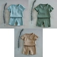 thumbnail image 5 of Kids Short Sleeve Soft Gauze Fabric Breathable Summer Set - Boy and Girl Short Sleeve T-shirt Suit, 5 of 7