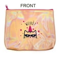 thumbnail image 3 of Unicorn Cat Makeup Bag - Funny Pink Iridescent Cosmetic Organizer Bag, 3 of 3