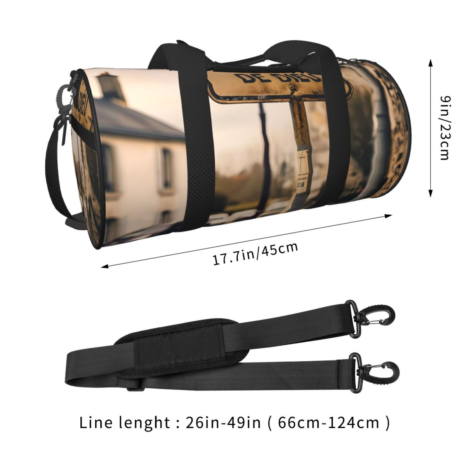 Vsdgher Rustic French Signpost 45L Foldable Duffel Bag, Sports Gym Bag,Overnight Bag, Portable Weekender Bag for Airplanes