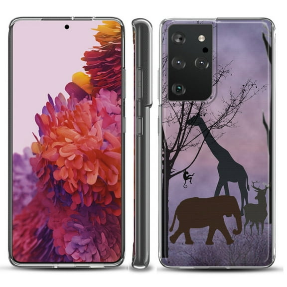 Slim-Fit Lightweight Protective Phone Case compatible with Samsung Galaxy S21 ULTRA 5G, by OneToughShield ® - Twilight Safari