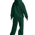 thumbnail image 4 of Nokdvo Womens Casual Sets 2 Piece Outfits Fall Winter Long Sleeve Casual Hoodie Sweatsuit Ribbed Sweatsuit Tracksuit with Pockets,Dark Green S, 4 of 5