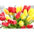 thumbnail image 3 of EeaseMX Tulipanes artificiales de tacto real, flores de tulipán de imitación para decoración de bodas, fiestas, balcones, patios y bares (rojo), 3 of 7