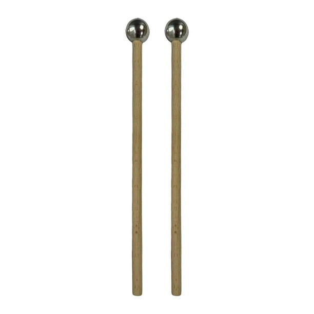 2 piezas Glockenspiel mazo profesional principiantes cabeza de metal Marimba mazos cabeza corta y redonda
