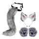 thumbnail image 2 of Conjunto de cosplay Hugo Orejas Y cola de felpa gris oscuro, 2 of 8