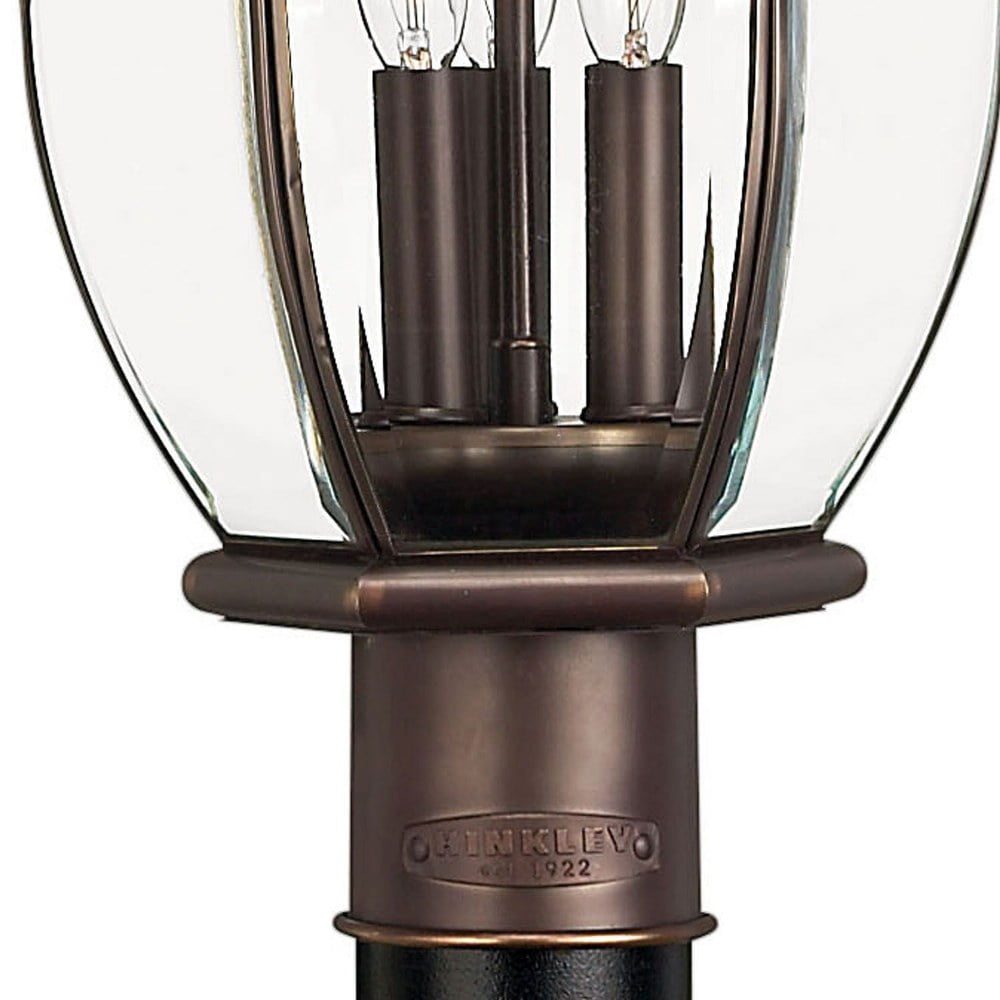 3 Light Large Outdoor Post Top or Pier Mount Lantern Traditional-Glam Style 14 inch Wide By 22.25 inch High-Copper Bronze Finish Bailey Street Home
