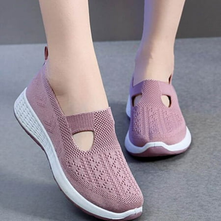 

Daznico Walking Sneakers for Women Women Casual Shoes Simple and Pure Color Non Mesh Breathable and Comfortable Versatile Shoes for All Seasons Sneakers for Women(Color:Pink Size:US 6.5)