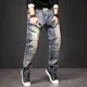 thumbnail image 2 of Pantalones con bolsillos Jeans para hombre Cargo rectos Pantalones vaqueros masculinos Grunge Y2k 2024 Tendencia de moda Denim 90s Ropa de calle Suave Xs, 2 of 5