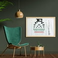 thumbnail image 2 of Eye Chart Wall Art with Frame, Illustration of Snellen with Letters and Numerals, Printed Fabric Poster for Bathroom Living Room, 35" x 23", Multicolor, by Ambesonne, 2 of 2