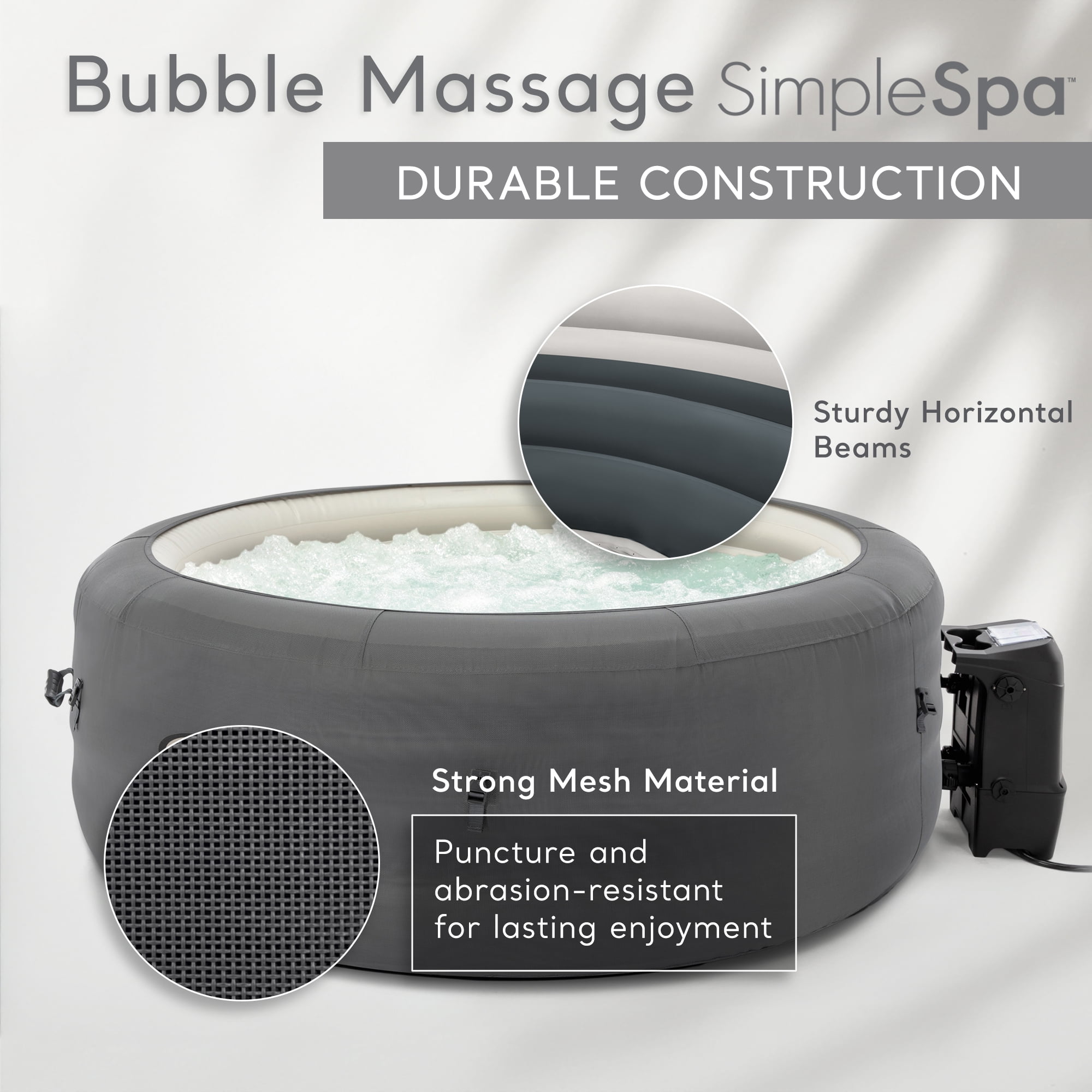 INTEX SimpleSpa Bubble Massage 4 Person Inflatable Hot Tub Spa w/ Jets