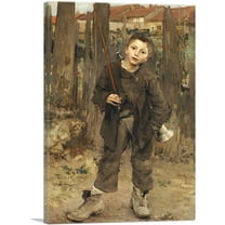 ARTCANVAS Nothing Doing 1882 Canvas Art Print by Jules Bastien-Lepage - Size: 26" x 18" (0.75" Deep)