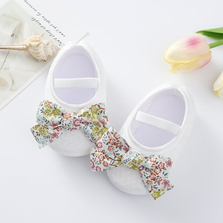 

Esho Newborn Baby Girls Shoes Infants Princess Party Shoes Kids Bowknot Dress Shoes 0-12M