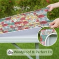thumbnail image 6 of Pioneer Flower Floral Print Pattern Square Fitted Tablecloth with Elastic Edge,Square Table Cover,Washable Elastic Table Cover for Home Kitchen Party Decor 34"x34", 6 of 6