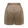 thumbnail image 6 of Hanerdun Women Sports Gym Shorts Female Elastic Waist Athletic Bottom Brown M, 6 of 6