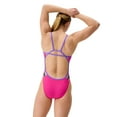 thumbnail image 3 of Speedo Women's Solid Tri Back Competitive One Piece Thin Strap Swimsuit  -  Flare Pink/Indigo Glow, 30, 3 of 4