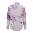 thumbnail image 4 of KALE V Neck Long Sleeve Shirts for Women Floral Print Button Down Shirt Lightweight Blouse Summer Casual Tops Business Casual Tops Purple, 4 of 5