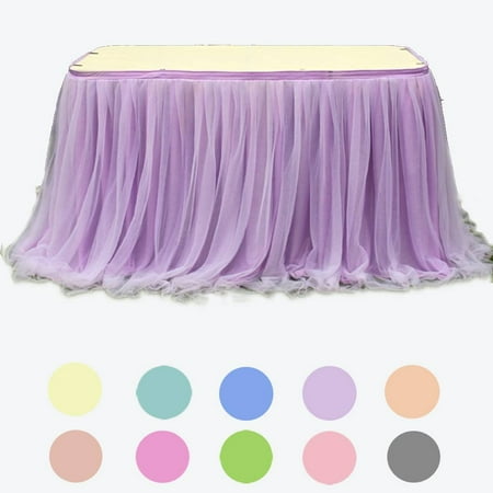 

Elegant Tulle Table Skirt Soft Wedding Gauze Table Cloth for Birthday Party Baby Shower Halloween Christmas Table Chair Background Decoration Housewarming Gift 40x30 in