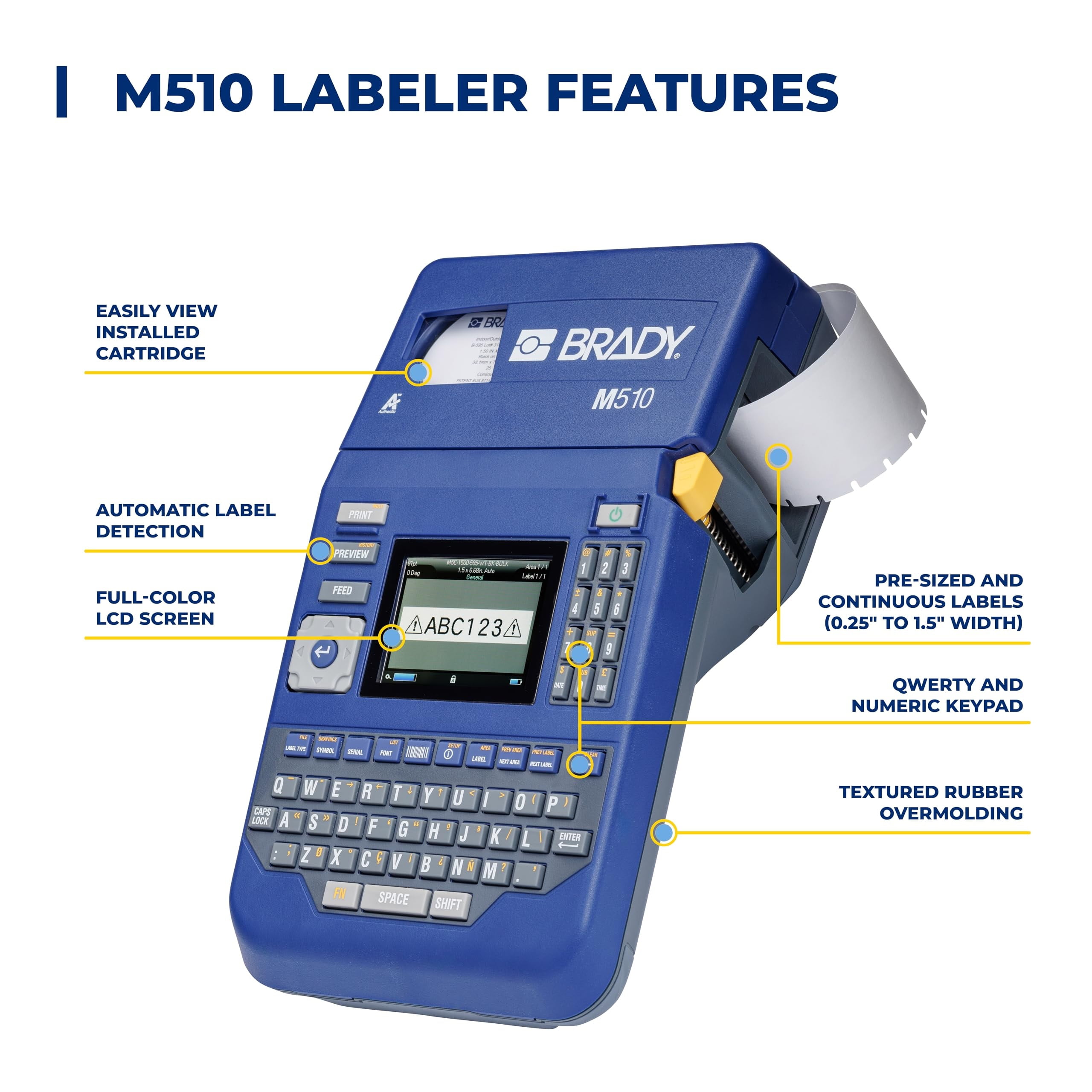 Brady M510 Portable Industrial Label Printer Kit with Carrying Case M510-KIT
