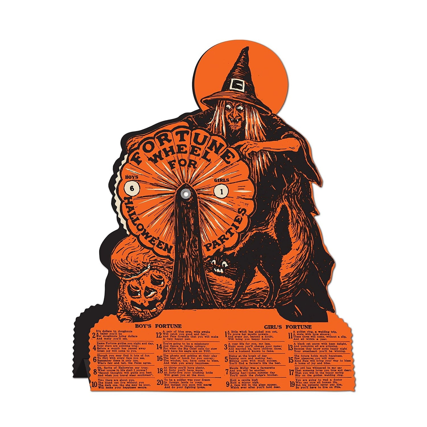 Retro Vintage Halloween Witch Fortune Wheel Game - 1 per package