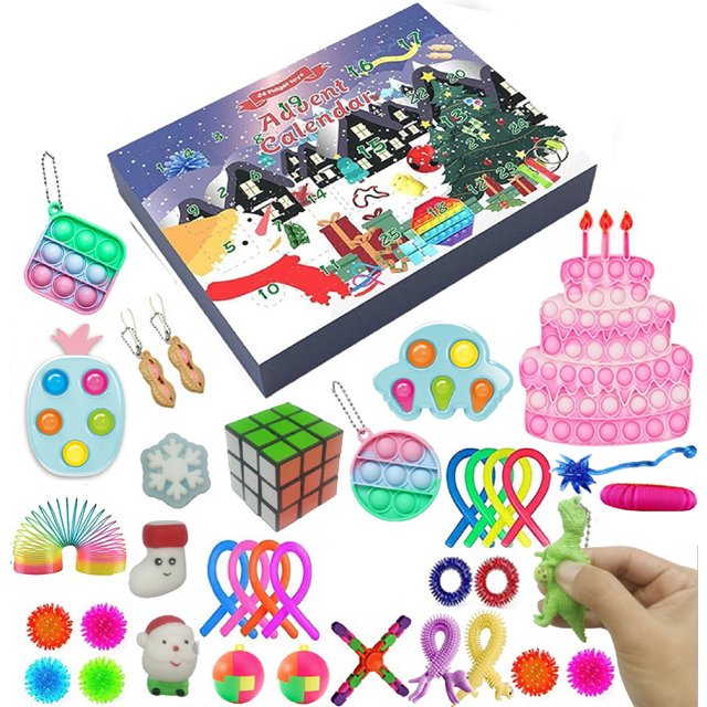 xiaxaixu 24-day Christmas Countdown Calendar Sensory Fidget Toy Bag
