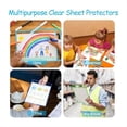thumbnail image 4 of 30-Pack Reusable Dry Erase Storage Pouches with Marker Holder & Hanging Hole, 10 Assorted Colors (3 Each), 10x14 Inch Transparent PVC Protective Sleeves for School Documents, Worksheets, Tickets, and, 4 of 6