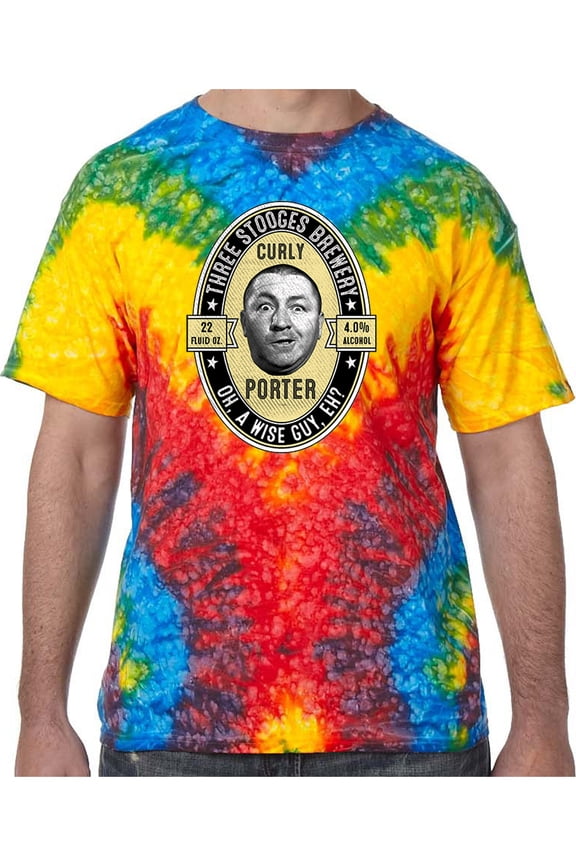 Three Stooges Curly Porter Tie Dye Tee Shirt - Woodstock, 3XL