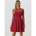 thumbnail image 3 of Vestido corto de una línea de fiesta Allegra K Rojo M, 3 of 6