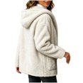 thumbnail image 5 of Fewfanhot Womens Clothes Fleece Sherpa Fuzzy Winter Warm Coat Hooded with Pockets Zip-Up Casual Top, 5 of 7
