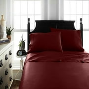The Great American Store Full Size Bed Sheet Set - Solid Burgundy Hotel Luxury Bed Sheets - Extra Soft - Deep Pockets - Easy Fit - Breathable & Cooling Sheets
