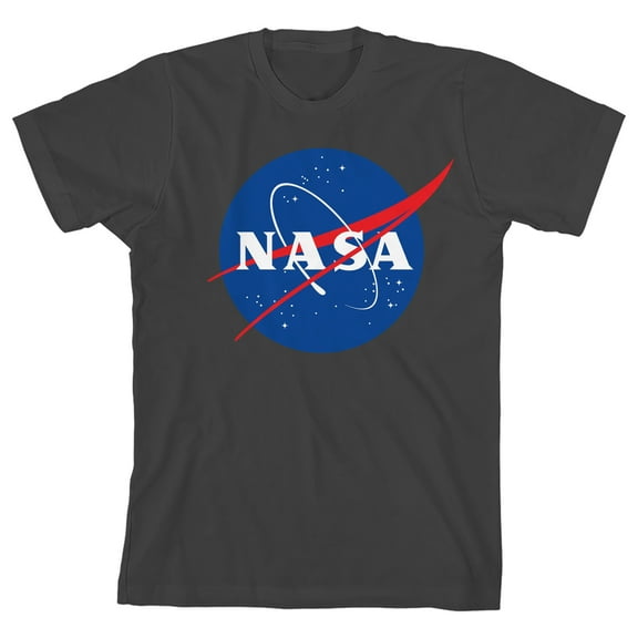 NASA Classic Logo Youth Charcoal Short Sleeve Tee-Medium