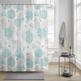 thumbnail image 4 of Teal Coral Shower Curtains for Bathroom, Watercolor Conch Shell Ocean Coastal Washable Fabric Shower Curtain with Hooks Waterproof Bathroom Decor Sets, 36 x 78 Inches, 4 of 9