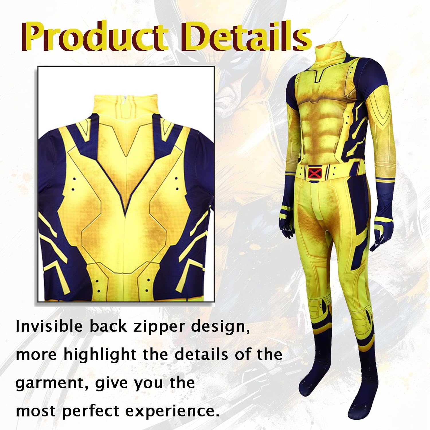 Tondswi Superhero Cosplay Wolverine Costume for Men Halloween Deadpool