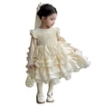 thumbnail image 6 of Xijirk Girls Dresses,And Shine Girls Holiday Party Dress Elegant Gown With Sequins For,Dresses for Girls,Beige,3-4 Years, 6 of 7
