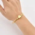 thumbnail image 2 of Brazalete Pulsera Ryscom Forma de Espiral con Dije de Corazon Color Dorado Acero Inoxidable, 2 of 5