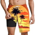 thumbnail image 2 of Mceream Mens Swim Trunks with Compression Liner 2 in 1 Board Shorts with Pockets Drawsting Funny Quick Dry Beachwear Sports Running Swim Board Hawaiian Shorts Mesh Lining Multicolor XXL, 2 of 7