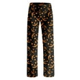 thumbnail image 4 of WTOBBY Women's Loose Casual Halloween Print Sleep Pants without Drawstring for Home Nightwear Fashion Straight Yoga Pants with Elastic Waist Comfort,Black L, 4 of 7