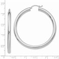 thumbnail image 3 of 14K White Gold Earring Hoop Women'S 50 mm Polished 4Mm Lightweight Tube Earrings, 3 of 3