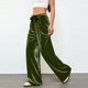 thumbnail image 5 of Pincandy Women's Solid Color Velour Pants - Elastic Waist, Loose Wide Leg Fit with Pockets, Luxurious & Comfortable for Loungewear & Daily Outings, 5 of 7