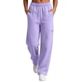 thumbnail image 2 of Mifsaly Womens Straight Leg Sweatpants High Waisted Lounge Pants with Pockets Casual Warm Comfortable Outwork Athletic Outfits, 2 of 8