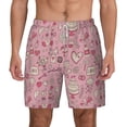 thumbnail image 3 of Uemuo Cute Love Pattern Mens Swim Trunks Quick Dry Board Shorts with Mesh Lining, Stretch Beach Shorts Quick Dry No-Chafing Board Shorts-3X-Large, 3 of 9