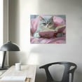 thumbnail image 4 of BCIIG Vintage Cats Reading Books Wall Art Cute Cat Cat Reading Book Abstract Cat Painting Funny Animal Wall Art Abstract Pet Minimalist Prints Aesthetic Trendy Girls Study Room Decor  16x12in, 4 of 6