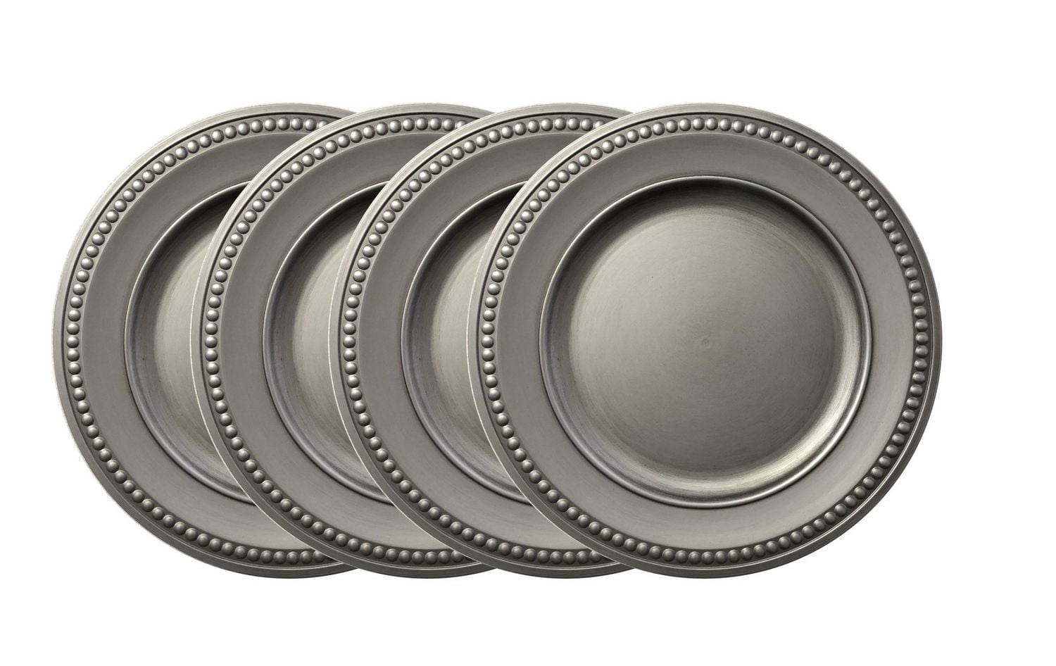 Holiday Time 13-Inch Distressed Charger Grey -Pack of 4