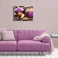 thumbnail image 4 of Spa Canvas Wall Art, Purple Bath Salt Candles Daisy Flower Print Pictures Massage Yoga Zen Still Life Wall Decor Framed Artwork for Bedroom Bathroom Home Decoration, 12x16 inch, 4 of 6