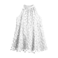 thumbnail image 7 of ClodeEU Women's Halter Neck Lace Mini Dress,Sleeveless A Line Flare Cocktail Dress White,Women's Plus L, 7 of 7