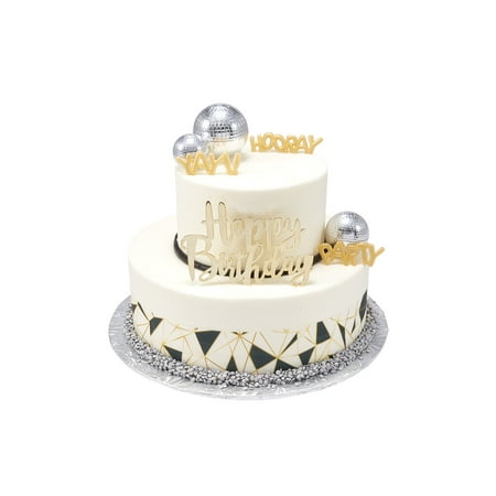 Disco-Metallic Two Tier Cake