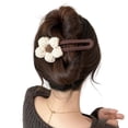 thumbnail image 6 of Plush knitted flower duckbill clip, back of head disc-shaped Hairs clip, straight line clip, 6 of 6