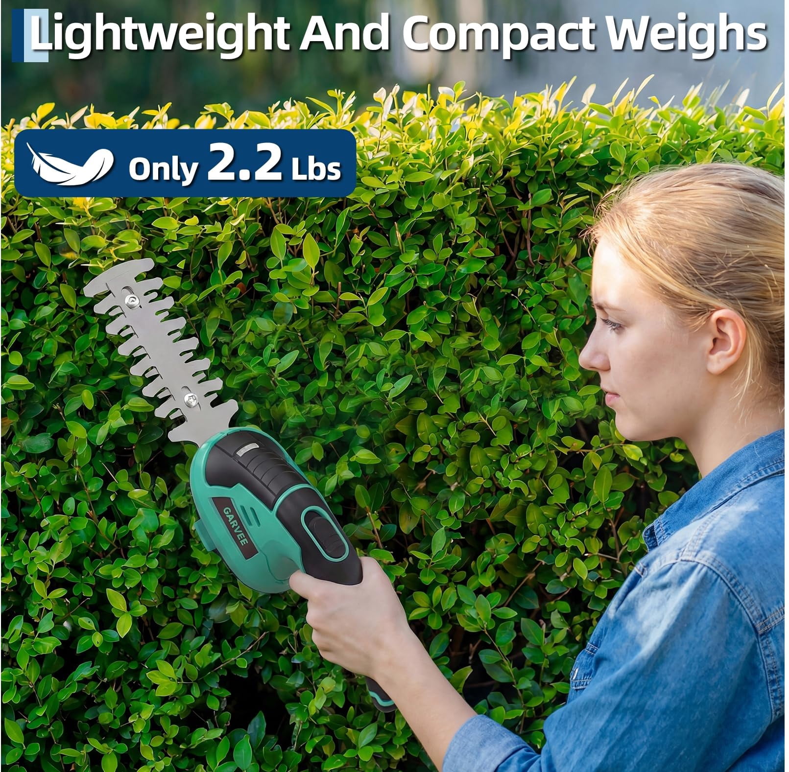 Memoryfield 2-in-1 Cordless Grass Shear & Hedge Trimmer, 7.2V Electric Handheld Shrub Trimmer, Rechargeable Lithium-Ion Battery, Type-C Charging Cable Included