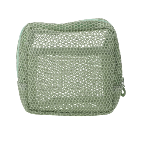 Unique Bargains 1 Pc Bolsa de Maquillaje de Cuadrícula Duradera Verde Matcha de Poliéster