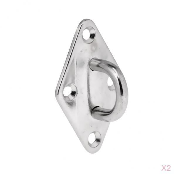 2pcs 8mm Stainless Steel Diamond Eye Plate Tie Down for Marine Boat Sailboat 